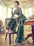 Dark Green Embellished Indian Gharara Palazzo Suit