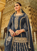 Grey Golden Wedding Lehenga Kurti In Australia