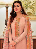Pink Embroidered Traditional Palazzo Suit In USA