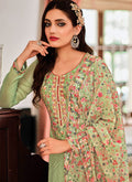 Green Embroidered Traditional Palazzo Suit In GERMANY