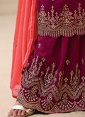 Indian Suits - Maroon And Orange Gharara Style Suit