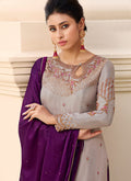 Indian Clothes - Purple Gharara Style Suit