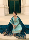 Indian Dresses - Turquoise Blue Gharara Suit