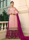 Pink Gharara Style Suit