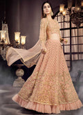 Indian Suits - Peach Golden Embroidered Kurti Set