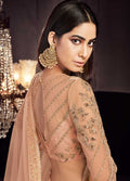 Indian Dresses - Peach Golden Lehenga Kurti Set,Salwar Kameez
