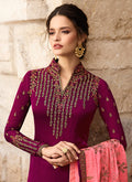 Bright Pink And Peach Traditional Pants Suit, Salwar Kameez