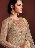 Golden Fully Embroidered Anarkali Lehenga Suit