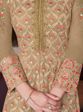 Golden Gleam Embroidered Slit Style Anarkali Suit