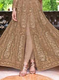 Golden Glamour Embroidered Slit Style Anarkali Suit