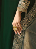 Green And Golden Embroidered Lehenga Kurti Set