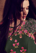 Green And Pink Embellished Anarkali Suit
