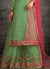 Green And Red Ethnic Embroidered Palazzo Suit