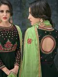 Green Dual Tone Ethnic Embroidered Anarkali Suit