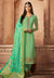 Green Dual Tone Embroidered Satin Churidar Suit