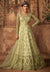Green Golden Ethnic Embroidered Net Anarkali Suit
