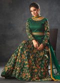 Green Glam With Floral Embroidered Flared Anarkali Suit