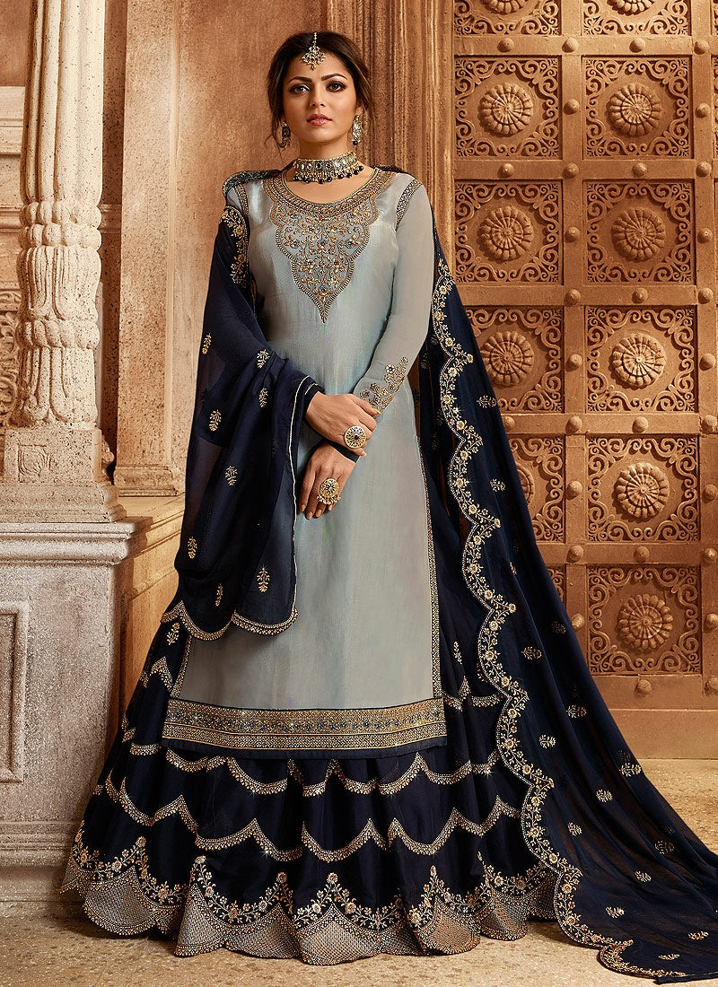 Women grey Lehenga Choli