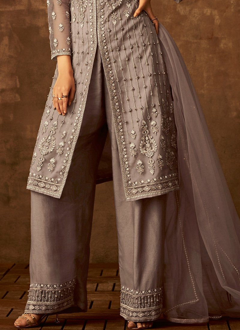 Pastel Green Shirt – Palazzo Pants - Pakistani Party Dress