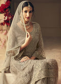 Grey Glam With Multi Embroidery Flared Sharara Suit