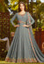 Grey With Multi Embroidered Georgette Anarkali Suit