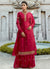 Hot Pink Embroidered Georgette Palazzo Suit