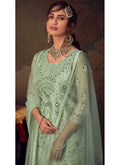 Indian Clothes - Mint Green Anarkali Gharara Suit In usa