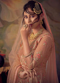 Indian Clothes - Peach Golden Gharara Suit In usa uk canada