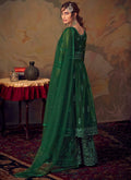 Indian Clothes - Dark Green Anarkali Gharara Suit In usa