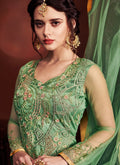 Light Green Fully Embroidered Anarkali Suit