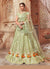 Light Green With Butta Embroidered Flared Lehenga Choli Set