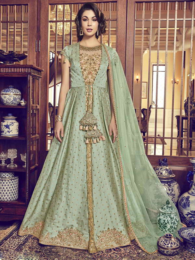 Overcoat long anarkali top