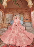 Light Pink Overall Embroidered Flared Lehenga Choli Set
