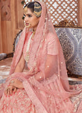 Light Pink Overall Embroidered Flared Lehenga Choli Set
