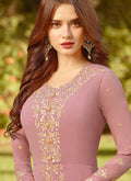 Light Pink Golden Embroidered Slit Style Anarkali Suit