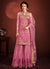 Light Purple Fully Embroidered Flared Palazzo Suit