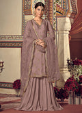 Light Purple Embellished Gharara Palazzo Suit