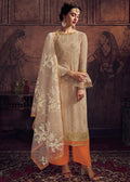 Beige Pakistani Salwar Kameez 