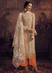 Beige Pakistani Salwar Kameez 