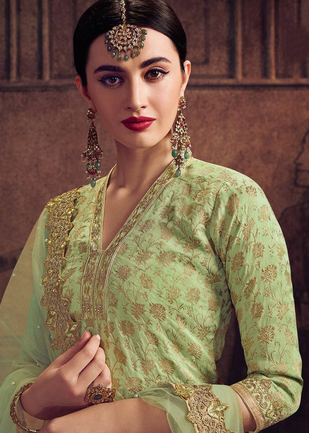 Indian Clothes - Light Green Pakistani Pant Suit