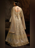 Golden Beige Embroidered Layered Anarkali Suit