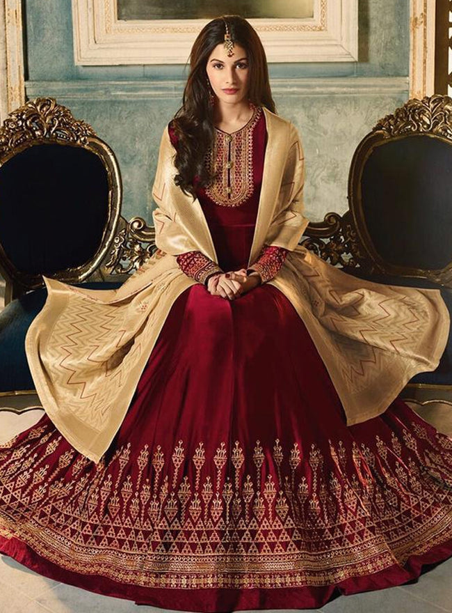 Maroon and cream dress clearance