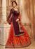 Maroon And Orange Dual Bottom Lehenga/Pant Kurti Set