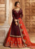 Maroon And Orange Dual Bottom Lehenga/Pant Kurti Set