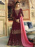 Maroon And Pink Ethnic Embroidered Sharara Suit