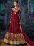 Maroon Golden Embroidered Georgette Anarkali Suit