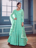 Mint Green Chikankari Embroidered Anarkali Suit