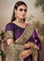 Indian Saree - Plum Purple Designer Banarasi Silk Saree In usa uk canada