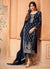 Navy Blue Embroidered Pakistani Pant Suit