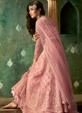 Pink Designer Wedding Lehenga Style Anarkali Suit, Salwar Kameez